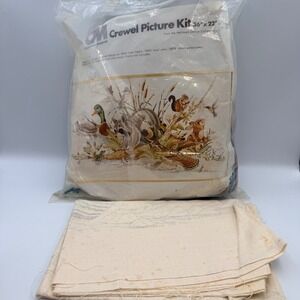 Columbia Minerva Crewel Picture Kit 7972 Woodlands Scene Hallmark Design 36x22